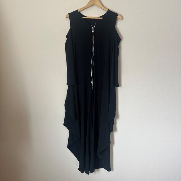 IC Collection Cold Should Harem Jumpsuit Womens Size L Avant Garde Lagenlook NEW - Picture 11 of 11